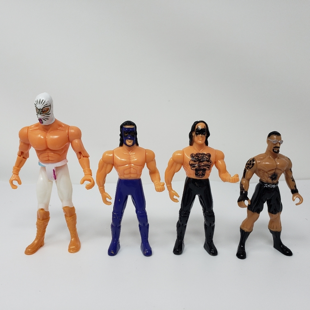 Wrestler Wrestling Plastic Fighters Marks Playwear one foot is separating Lot 4